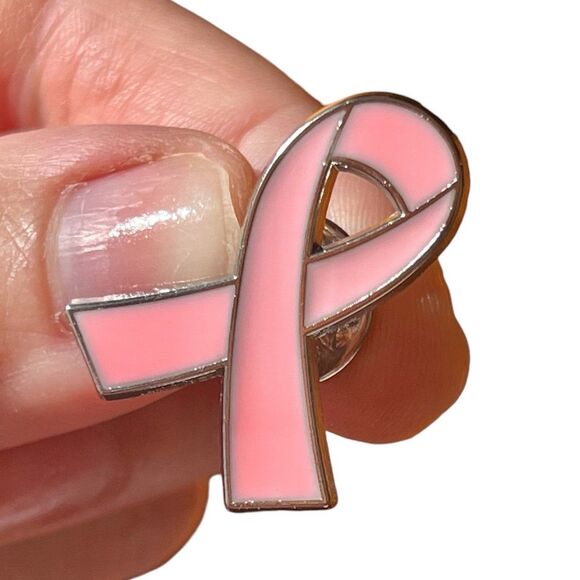 Pink Breast Cancer Awareness Ribbon Pin - Picture 3 of 6
